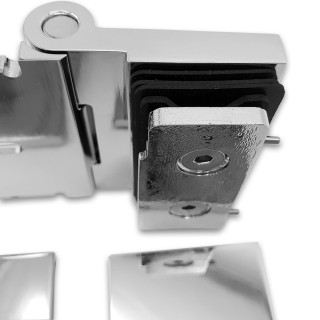 Петля Майя FDP-172 стена-стекло, открывание 90° внутрь, латунь/хром