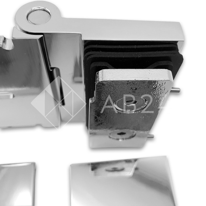 Петля Майя FDP-172 стена-стекло, открывание 90° внутрь, латунь/хром