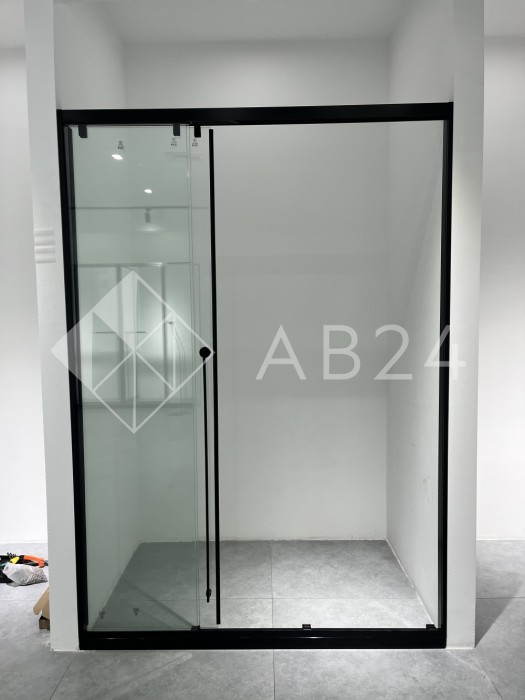 Раздвижная система Нимфа FDS-9.1 в проем телескопическая, нержавейка/черный