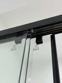 Раздвижная система Нимфа FDS-9.1 в проем телескопическая, нержавейка/черный