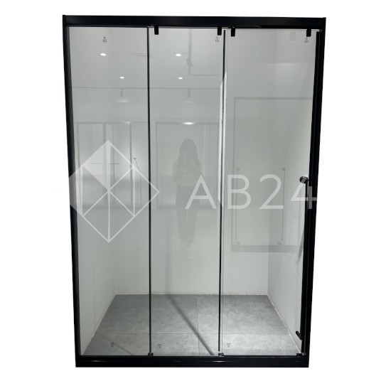 Раздвижная система Нимфа FDS-9.1 в проем телескопическая, нержавейка/черный