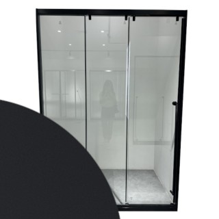 Раздвижная система Нимфа FDS-9.1 в проем телескопическая, нержавейка/черный