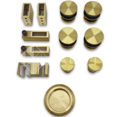 Раздвижная система Альфа α FDS-5, с двойной направляющей, нержавейка/брашированное золото