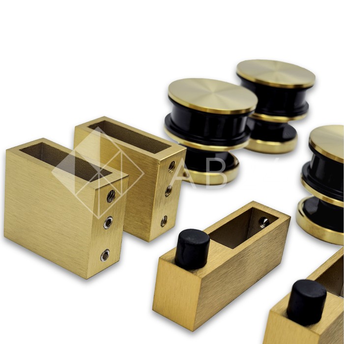 Раздвижная система Альфа α FDS-5, с двойной направляющей, нержавейка/брашированное золото