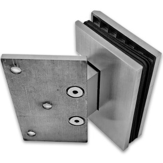 Петля Альфа α FDP-16 стена-стекло 135°, нержавейка/матовый