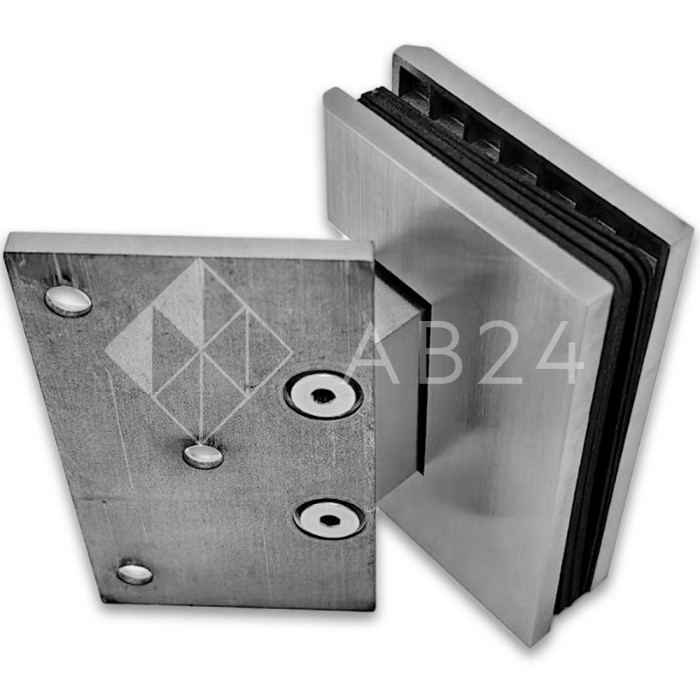 Петля Альфа α FDP-16 стена-стекло 135°, нержавейка/матовый