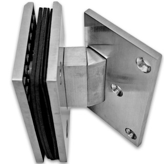 Петля Альфа α FDP-16 стена-стекло 135°, нержавейка/матовый