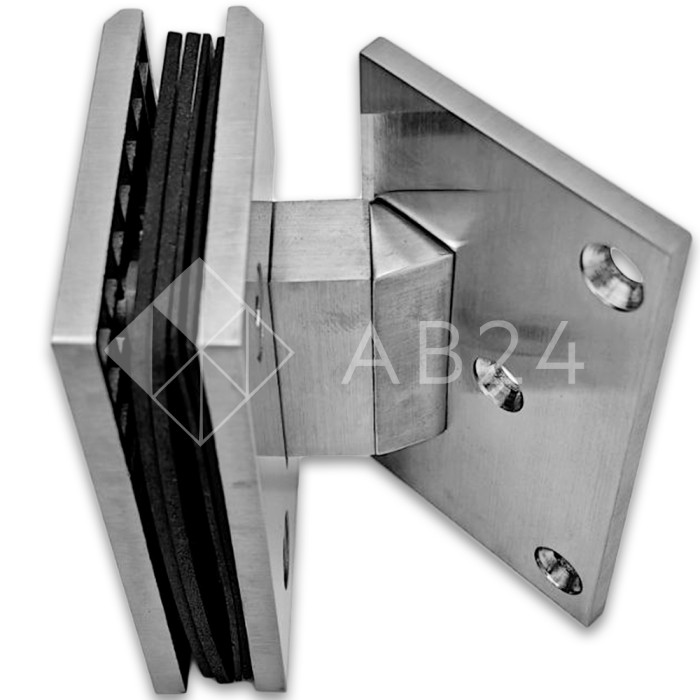 Петля Альфа α FDP-16 стена-стекло 135°, нержавейка/матовый