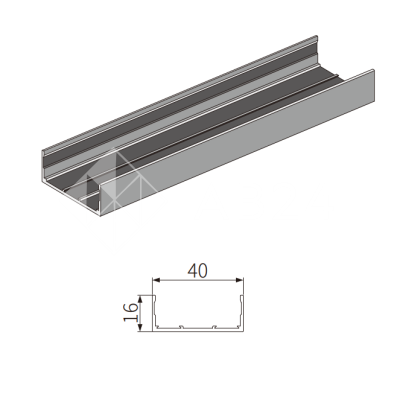 Крышка бокового профиля FMPA-8.6 для стекла, длина 6м (FDS-19), алюминий/черный