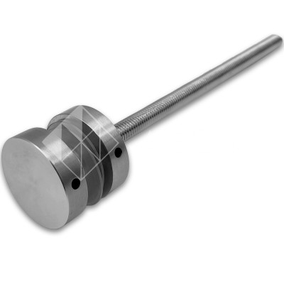 Стеклодержатель FKK-46, 10х10 мм Ø40 мм М10 для стекла, нержавейка/матовый