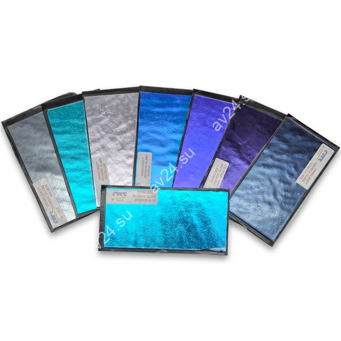 Набор дихроичного стекла для фьюзинга CBS Dichroic CRINKLIZED COE 96 на черной основе (1 шт)