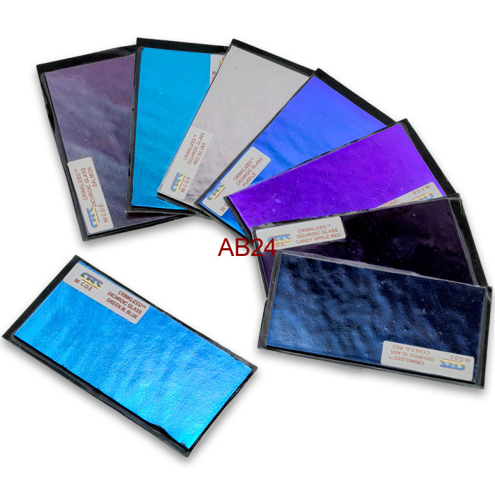 Набор дихроичного стекла для фьюзинга CBS Dichroic CRINKLIZED COE 96 на черной основе (1 шт)