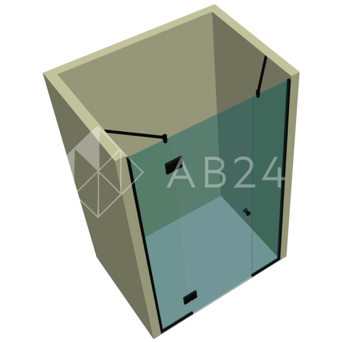 Душевая дверь с доборами DK-108P в опорном профиле