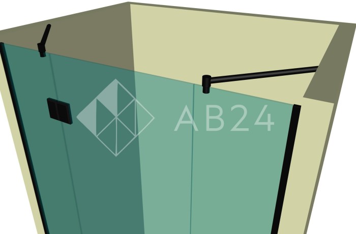 Душевая дверь с доборами DK-108P в опорном профиле