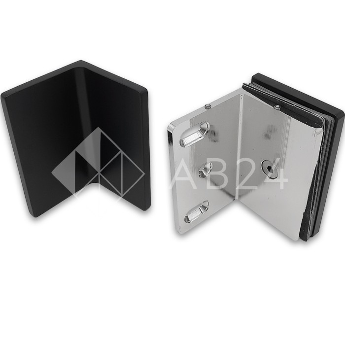 Коннектор для стекла Пегас FDK-131, стекло-стена 90°, 90х55 мм, латунь/черный