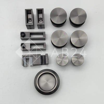 Раздвижная система Альфа α FDS-5, с двойной направляющей, нержавейка/оружейная сталь