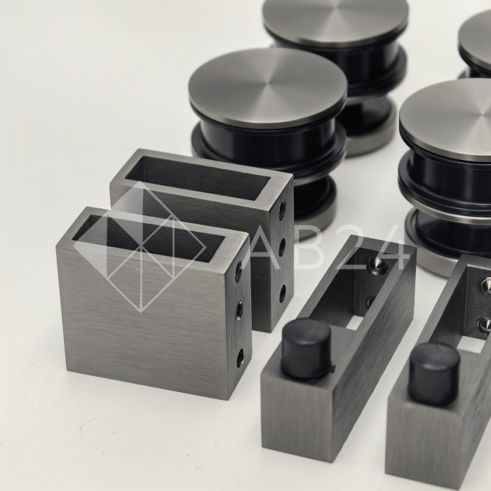 Раздвижная система Альфа α FDS-5, с двойной направляющей, нержавейка/оружейная сталь