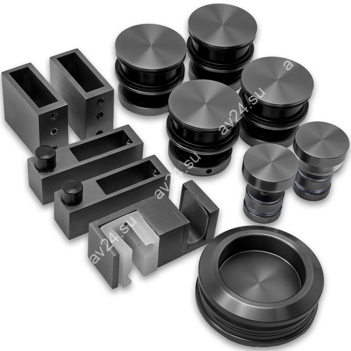 Раздвижная система Альфа α FDS-5, с двойной направляющей, нержавейка/оружейная сталь