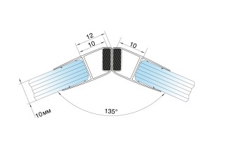Уплотнитель магнитный ПРЕМИУМ 135°, 180° прозрачный, белый магнит 3 м под стекло 10 мм FDPP-521.10 PVC/CL-W
