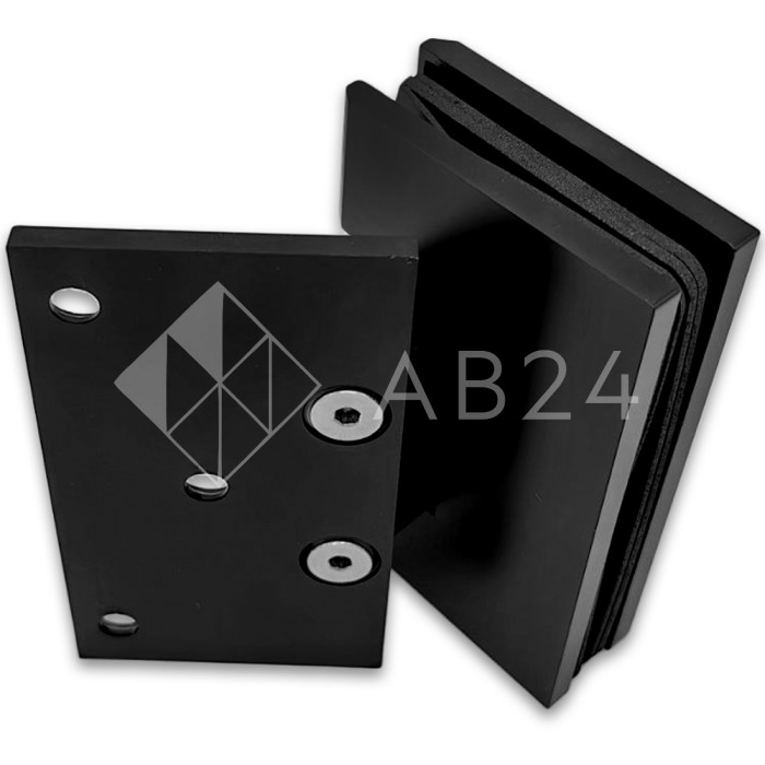 Петля Альфа α FDP-16 стена-стекло 135°, нержавейка/черный