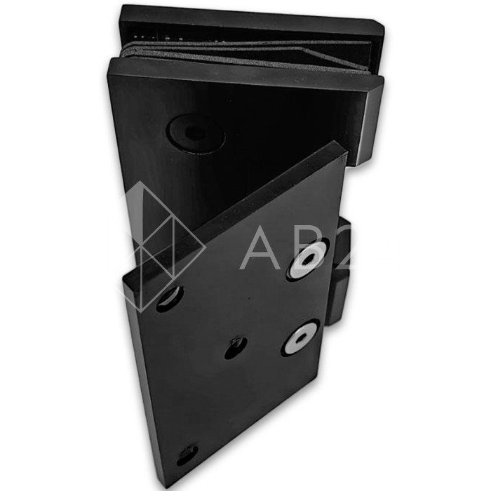 Петля Альфа α FDP-16 стена-стекло 135°, нержавейка/черный