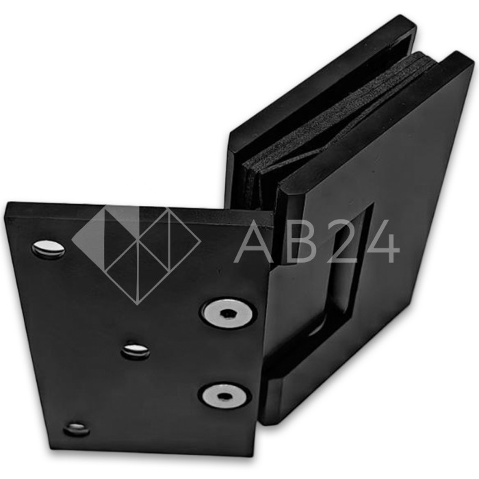 Петля Альфа α FDP-16 стена-стекло 135°, нержавейка/черный