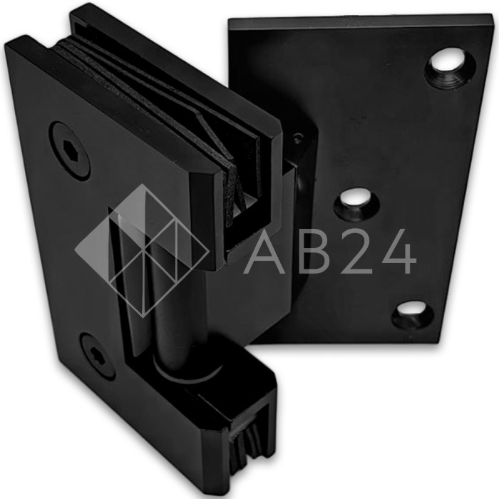 Петля Альфа α FDP-16 стена-стекло 135°, нержавейка/черный