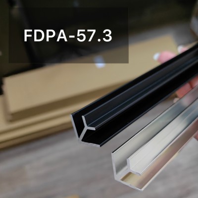 Угловой опорный профиль 90° FDPA-57.3  для стекла 8 мм, 19х19х12,5х1,75 мм, длина 3 м, алюминий/черный