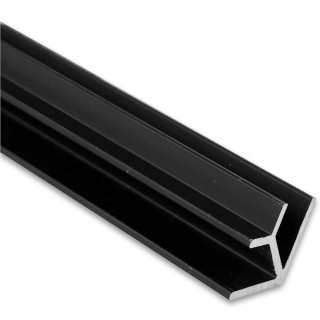 Угловой опорный профиль 90° FDPA-57.3  для стекла 8 мм, 19х19х12,5х1,75 мм, длина 3 м, алюминий/черный