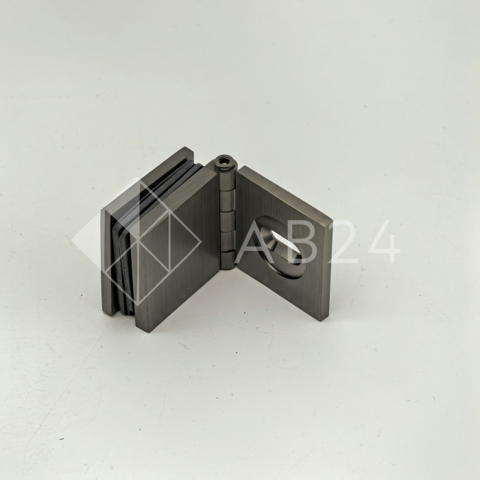 Коннектор для стекла Пегас FDK-100, 45х45 мм стена-стекло 0°-180°, латунь/оружейная сталь