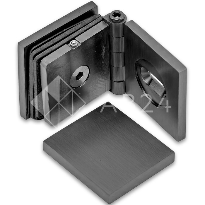 Коннектор для стекла Пегас FDK-100, 45х45 мм стена-стекло 0°-180°, латунь/оружейная сталь