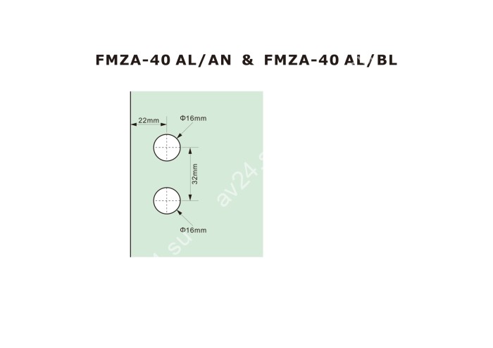 Ответная часть FMZA-40 на стекло замка с магнитным ригелем, алюминий/черный