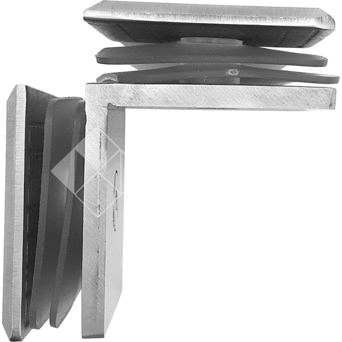 Коннектор для стекла Бета β FDK-24, стекло-стекло 90°, нержавейка/матовый