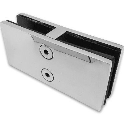 Крепление стекла FKK-200, 95х45 мм стекло-стекло 180°, нержавейка/полированный