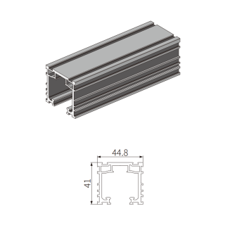 Трек FDS-191.4 для раздвижной системы Диона FDS-19, длина 4 м, алюминий/черный