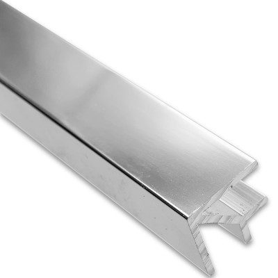 Угловой опорный профиль 90° FDPA-57.3 для стекла 8 мм, 19х19х12,5х1,75 мм, длина 3 м, алюминий/полированный