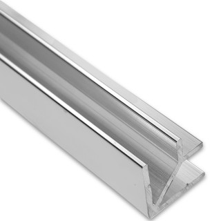 Угловой опорный профиль 90° FDPA-57.3 для стекла 8 мм, 19х19х12,5х1,75 мм, длина 3 м, алюминий/полированный