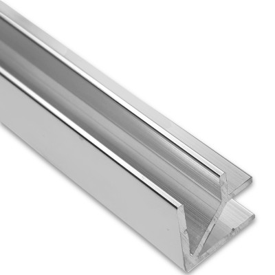 Угловой опорный профиль 90° FDPA-57.3 для стекла 8 мм, 19х19х12,5х1,75 мм, длина 3 м, алюминий/полированный