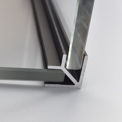 Угловой опорный профиль 90° FDPA-57.3 для стекла 8 мм, 19х19х12,5х1,75 мм, длина 3 м, алюминий/полированный