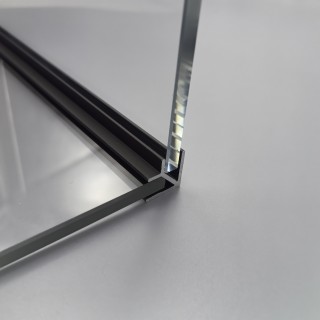 Угловой опорный профиль 90° FDPA-57.3 для стекла 8 мм, 19х19х12,5х1,75 мм, длина 3 м, алюминий/полированный