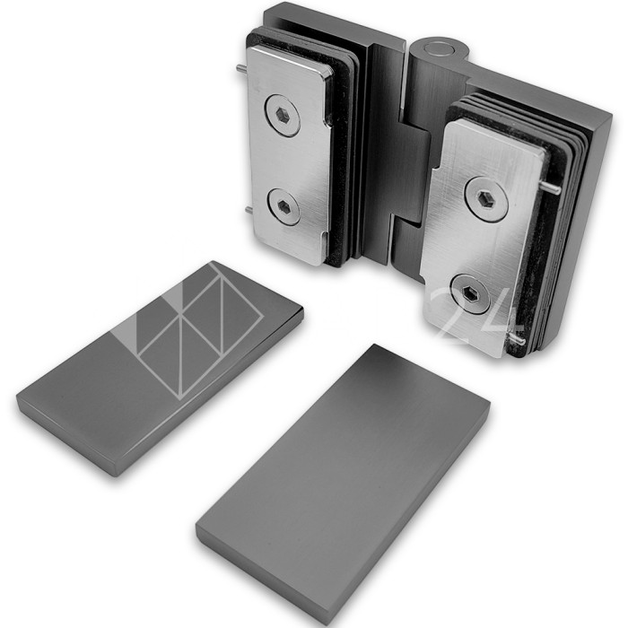 Петля Майя FDP-173 стекло-стекло 135°, латунь/оружейная сталь