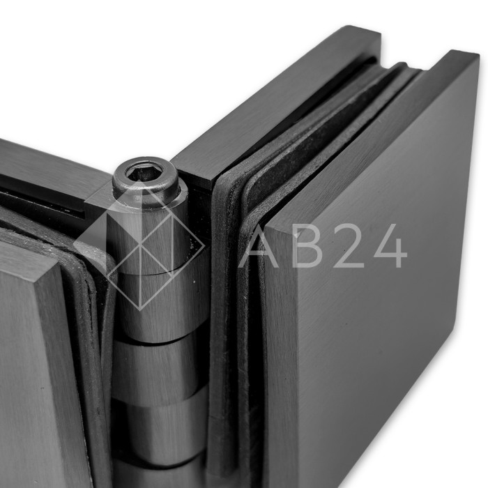 Коннектор для стекла Пегас FDK-101, 45х45 мм стекло-стекло 0°-180°, латунь/оружейная сталь