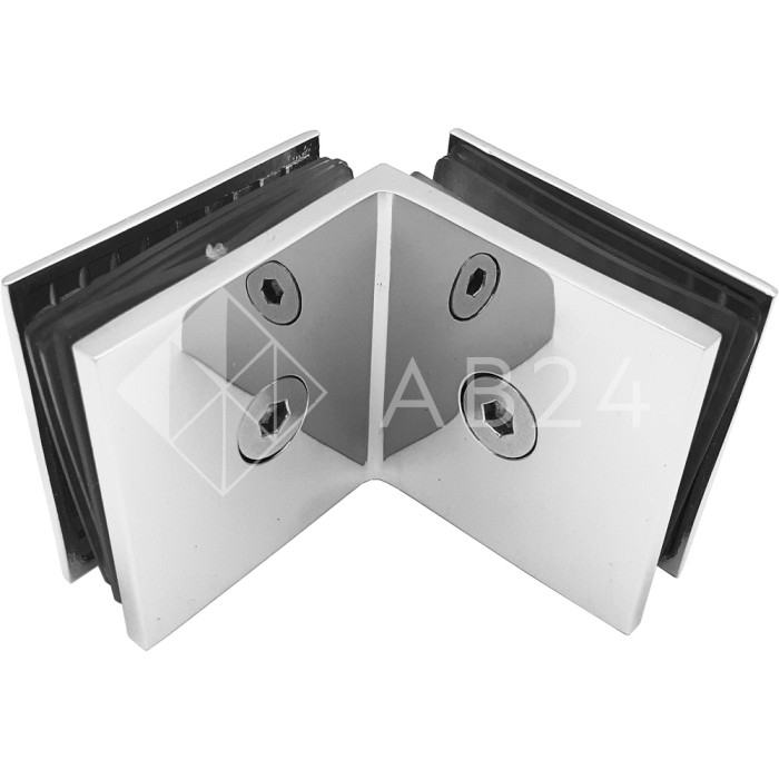 Коннектор для стекла Бета β FDK-24, стекло-стекло 90°, цинк/хром