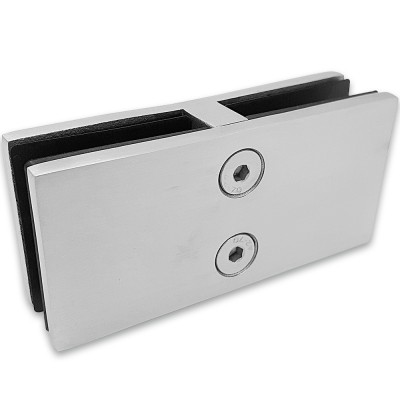 Крепление стекла FKK-200, 95х45 мм стекло-стекло 180°, нержавейка/матовый