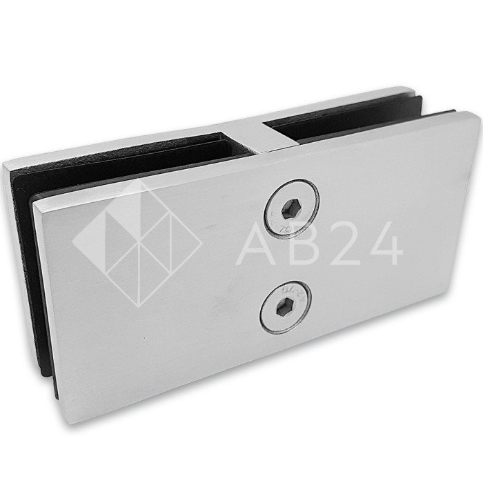 Крепление стекла FKK-200, 95х45 мм стекло-стекло 180°, нержавейка/матовый