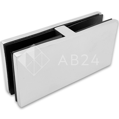 Крепление стекла FKK-200, 95х45 мм стекло-стекло 180°, нержавейка/матовый