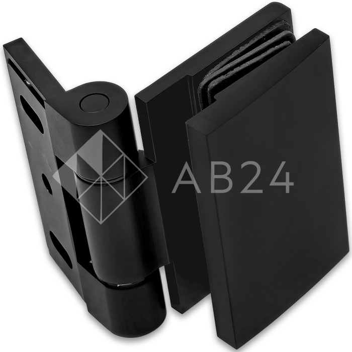 Петля Рея FDP-220 стена-стекло 90° с крышками, латунь/черный