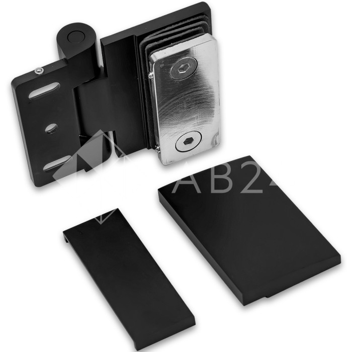 Петля Рея FDP-220 стена-стекло 90° с крышками, латунь/черный