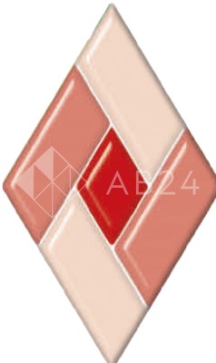 Фьюзинг ромб DFTQ 001 красно-розового, 10 см х 17 см