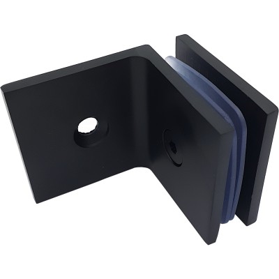 Коннектор Альфа α FDK-13 стена-стекло 90° с пластиной, цинк/черный